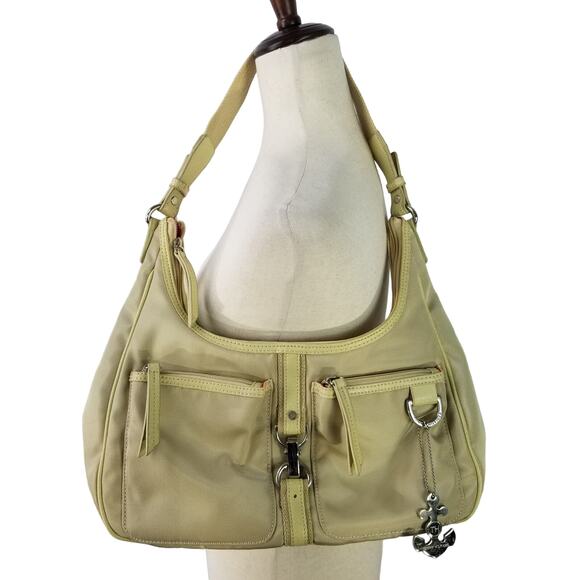 Tommy Hilfiger Tan Canvas Shoulder Bag Purse - Picture 2 of 5